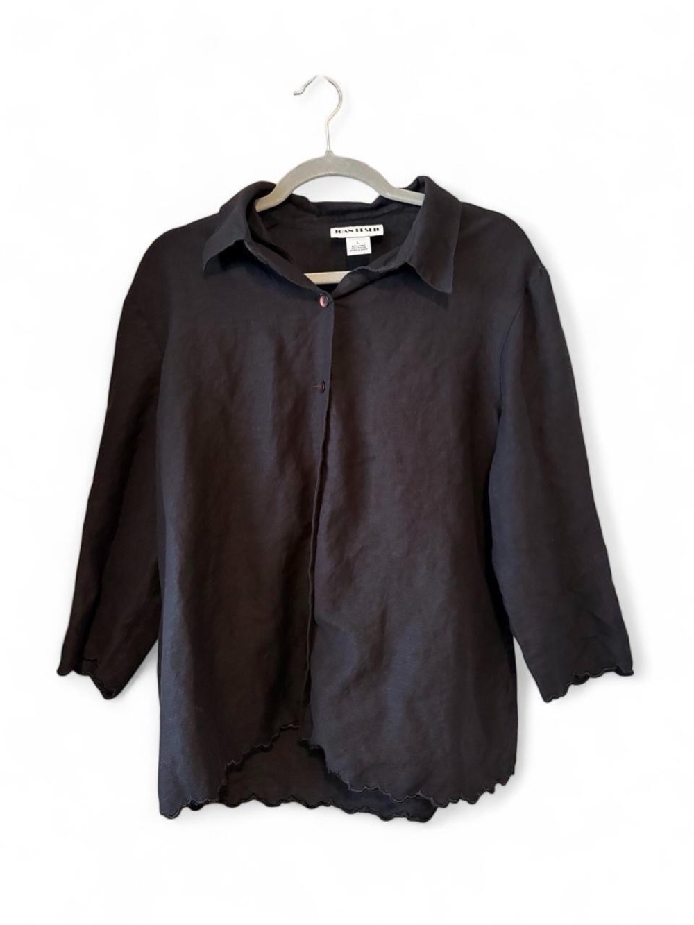 Vintage Linen Blend 3/4 Sleeve Minimalist Cottagecore Shirt